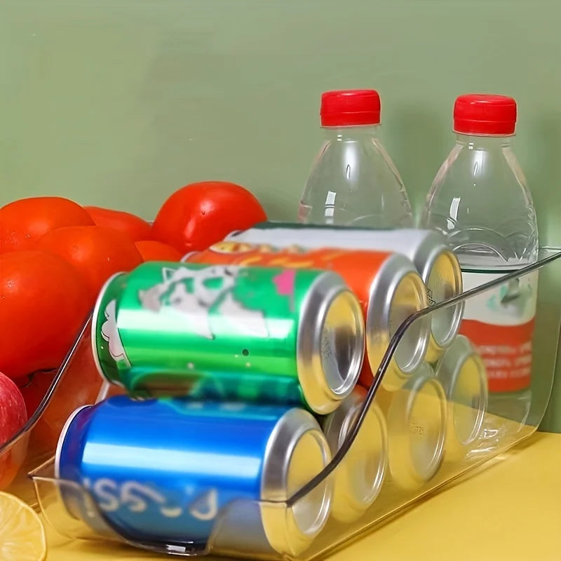 Household Refrigerator Storage Box, Kitchen Refrigerator Large Capacity Stacked Storage Rack, Organizing Water, Snacks, and Cans